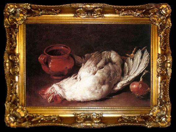 framed  CERUTI, Giacomo Still-Life with Hen, Onion and Pot, ta009-2